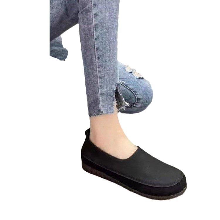 Vår komfortabel grunn enkel sko myk såle 2025 ny ett-pedal fotdeksel mote Mori kvinner retro Doudou sko kvinner