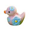12Pcs Mini Resin Floral Ducks Colorful Miniature Duck Figurines Cute Mini Animal Collectibles for Fairy Garden Decor DIY Crafts Fish Tank Decoration