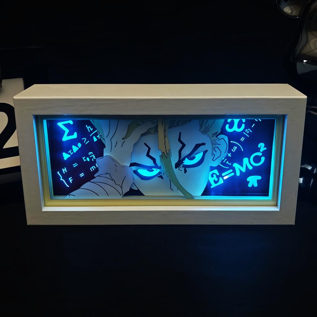 19.8cm/7.8in Dr.STONE Anime Cartoon Box Light Lamp Peripherals Multiple Colors Mode Birthday Gift Party Supplies Table Ornaments