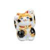 Kutani Ware Iwataya 4 Beckoning Cat with Both Hands Long Calico Hair No. Raised, K8-1441