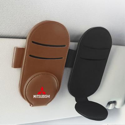 Car Sunglasses Holder Sun Visor Glasses Case Mount Ticket Card Clip For Lancer 9 Outlander 3 Asx L200 Pajero Eclipse