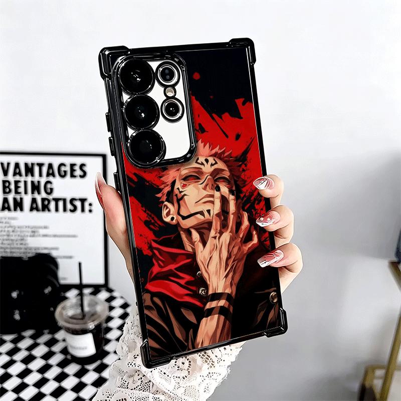 Anime Itadori Yuji JUJUSU Plating Phone Case For Samsung Galaxy S24 S25 FE S26 Edge S23 Ultra S22 S21 Plus S20 Anti-Fall Airabag