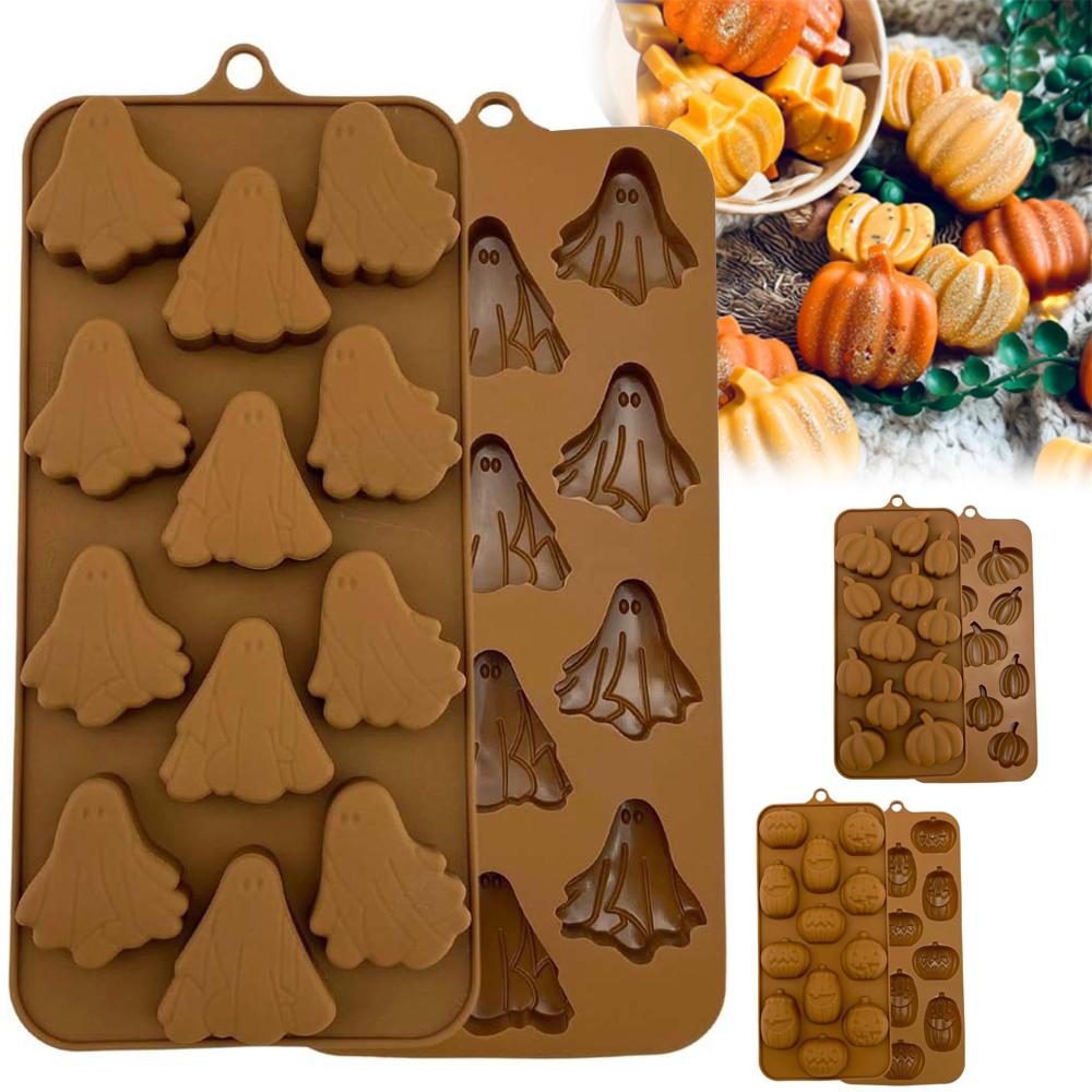 Halloween Ghost Pumpkin Silicone Mould Candy Wax Melt Ice Jelly Chocolate Mold