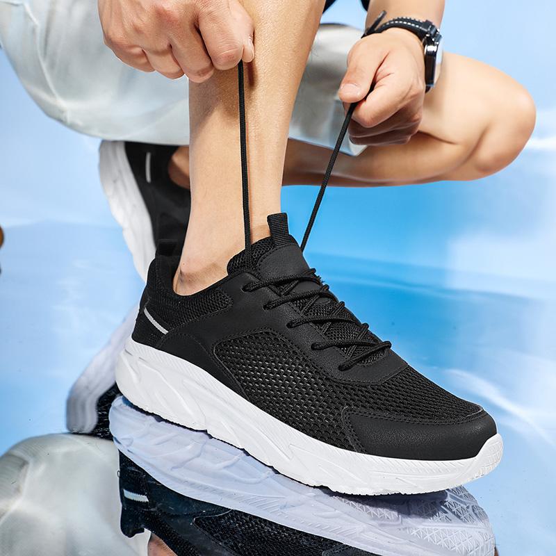 Fashion Men's Running Shoes Lightweight Summer Breathable Sports Sneakers Mesh Rubber Sole Non Slip Walking Shoes for Man Size 48