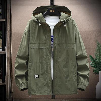 Sunscreen Clothing for Men Summer Ice Silk with Added Fat Plus Size Overweight Men's Thin Outdoor Breathable Jacket