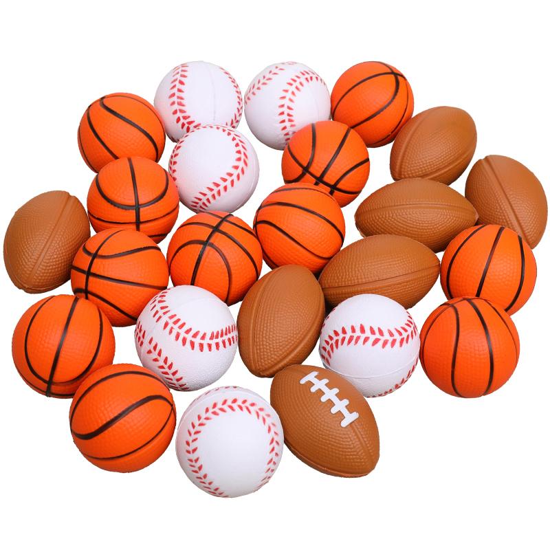 5/10/20Pcs Squeeze Ball Toys Sports Theme Kids Birthday Party Favors Goodie Pinata Filler Anti Stress Soccer Basketball Gifts
