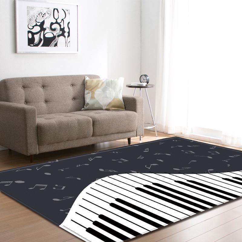 Literary Piano Living Room Carpet Bedroom Dining Room Floor Mat Size