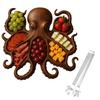 Octopus Charcuterie Platter with Fork Ocean Themed Cheese Board Tray for Meat