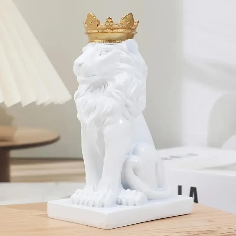 Creative Lion Statue Crown Lion Statue Handmade Art Gift Home Office Decoration Living Room Desk Home Decoration