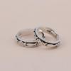 Retro Thai Silver Rotatable Fish Ring for Fashion and Stress Relief
