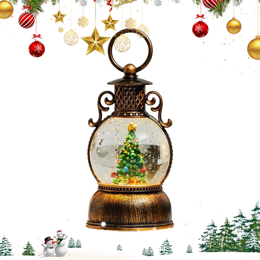 Christmas Glowing Ball Winter Retro Ornament Christmas Table Lighted Snow Globe For Friends Teens Men Women Mantel Dining Room