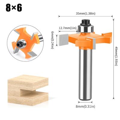 Sturdy Hard Alloy Router Bit Disc Grooves Cutter for Precise Wood Cutting 8mm Shank 4 Size Included