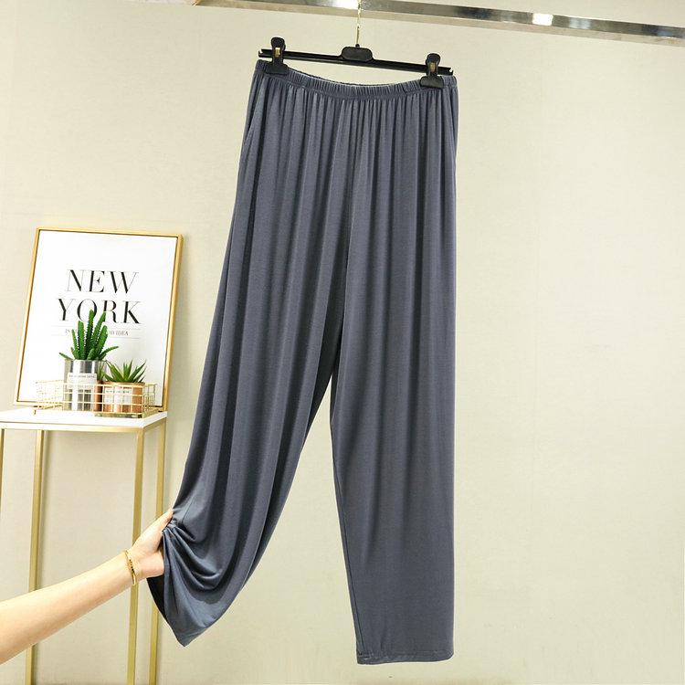 

Мужские летние свободные брюки из модала — легкие, универсальные, с высокой талией, широкие пижамные брюки с карманами 6XL