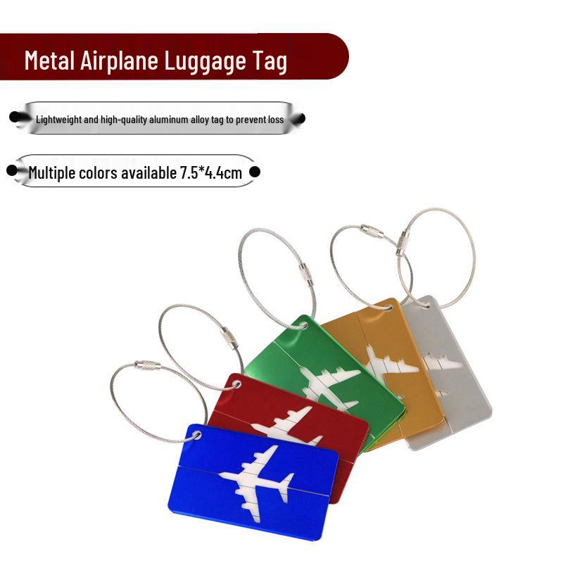 Airplane-Shaped Metal Luggage Tag and Dog Tag Business Gift