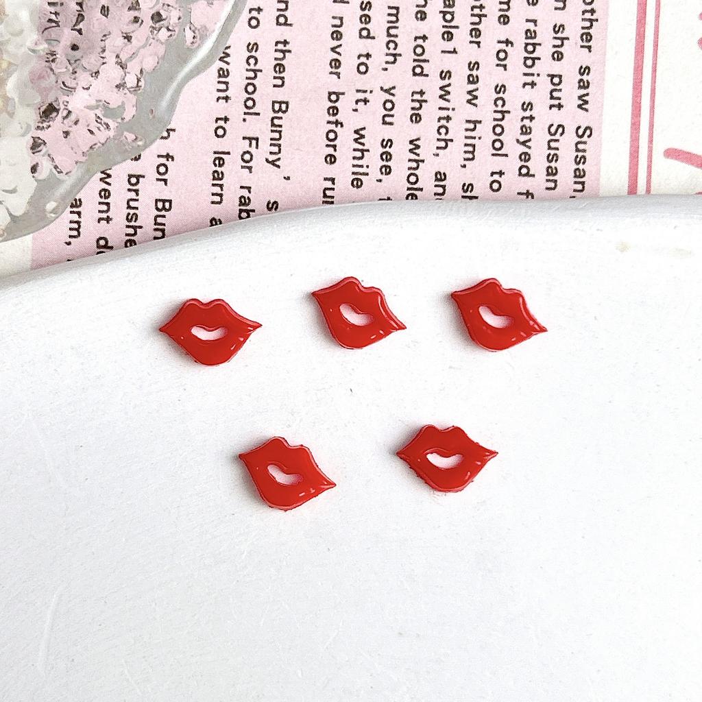 Heißer Verkauf Bunte Lippen Dreidimensionale Nagelkunst-Verzierungen DIY Kleidungsknöpfe Handgefertigte Puppen-Verzierungen Zubehör