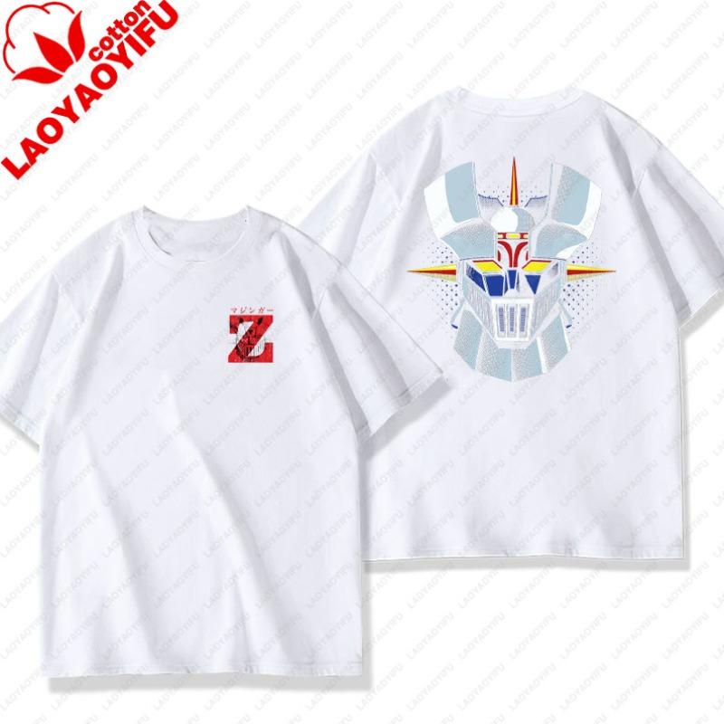 Unisex Cotton TShirts Mazinger Z Anime Robot Summer Casual Fashion Short Sleeve T Shirt Oversized Harajuku Tees Tops Kid Clothing