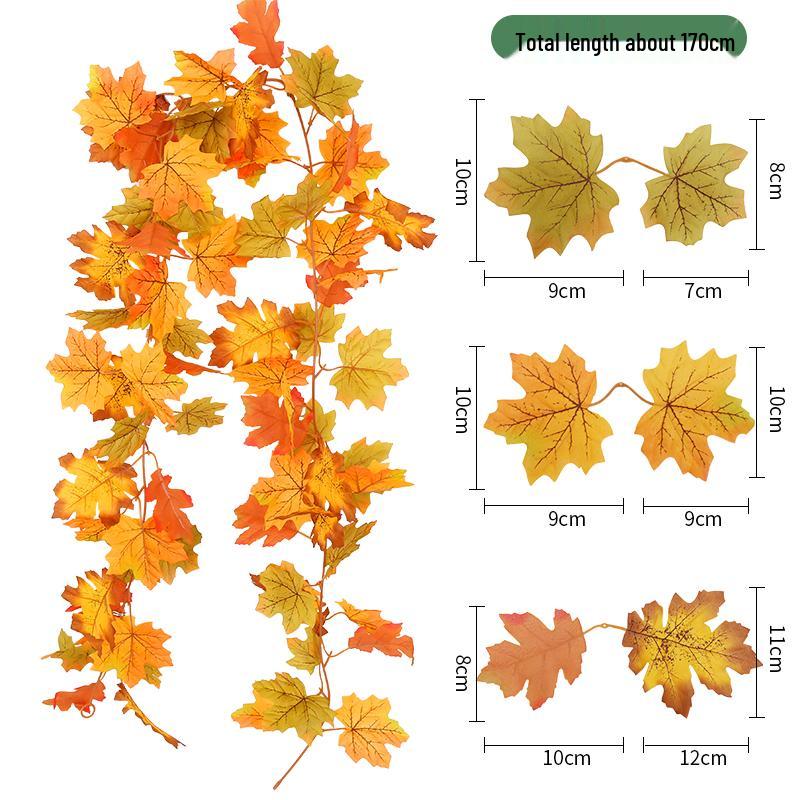 Autumn Maple Leaf Vine Hanging - Festive Decor for Halloween & Christmas
