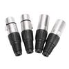 Akozon 20 Pieces 3-Pin XLR Solder Type Connectors Zinc Alloy Silver Microphone Sound Cable Plugs Ultra-Low Noise Suitable for Sound Setups