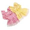 British Style Plaid Lace Dog Skirt Soft Puppy Fairy Skirt Pet Costume  for Small and Medium Pet