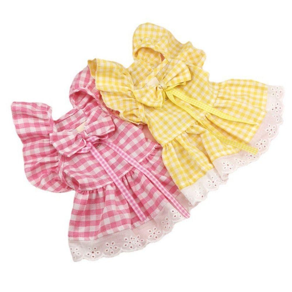 British Style Plaid Lace Dog Skirt Soft Puppy Fairy Skirt Pet Costume  for Small and Medium Pet