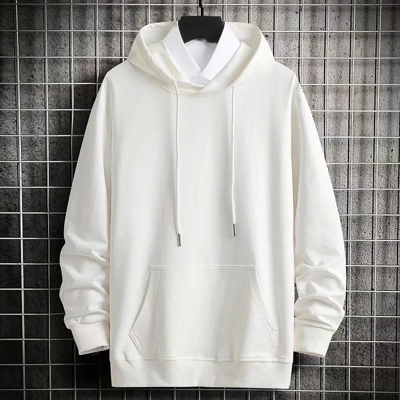 Men's Autumn Lightweight Hong Kong Style Loose Fit Hooded Sweatshirt, Large Size In 280g Combed Cotton.