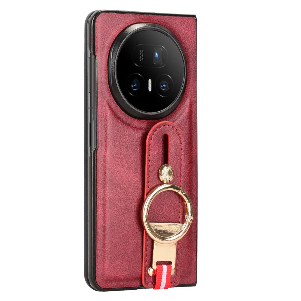 For Honor Magic V5 5G Case Wristband Kickstand Leather + PC + TPU Phone Cover with Bottle Opener