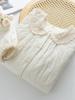 Women's Retro Lace Trim Jacquard Long Sleeve Quilted Shirt - Winter 2025 Edition