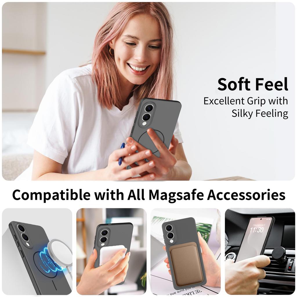 Applicable To Samsung S26ultra Matte Magnetic Mobile Phone Case with Lanyard Hole Anti-drop S25 Edge Fine Hole Protective Cover
