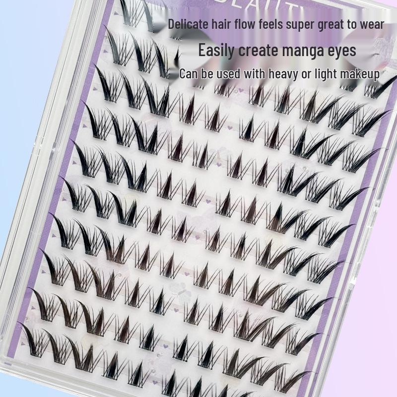 10 Rows Nine-Tailed Rabbit No-Glue Beginner-Friendly Quick-Apply Natural False Eyelashes