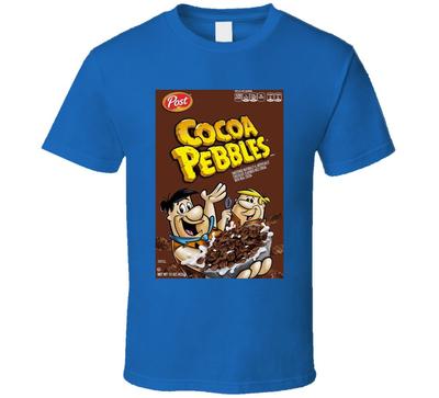 Cocoa Pebbles Box Greatest Cereal Of All Time Breakfast Fan Foodie T Shirt
