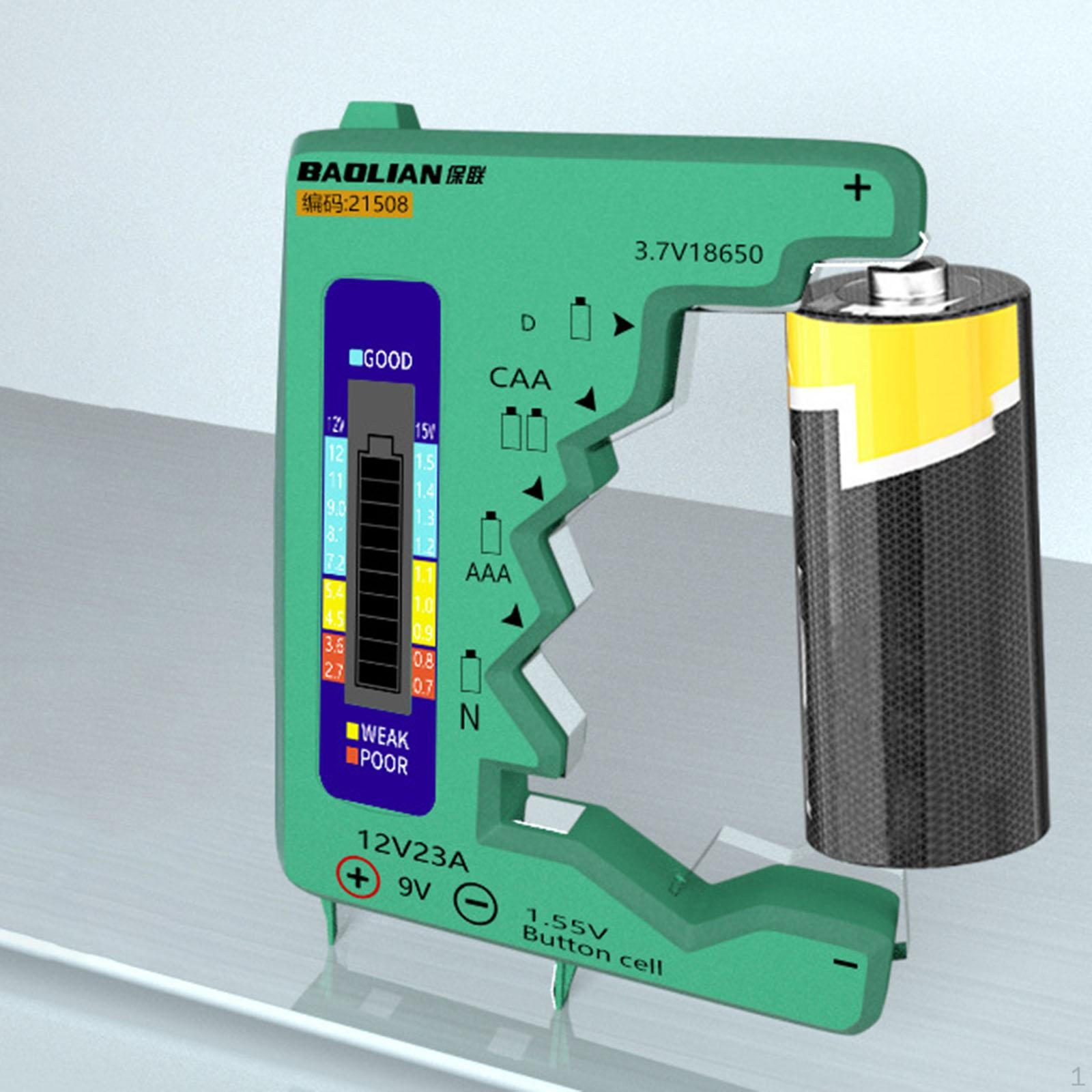 

Цифровой тестер батареи, анализатор емкости, быстрая проверка, точный, портативный, бытовой, с ЖК-дисплеем