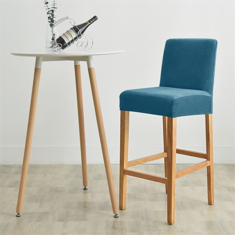 Fortykket Barstoltrekk Sølvrev Fløyel Fløyelsstoff Elastisk Hjem Hotell Klubb Barstoltrekk Stoltrekk