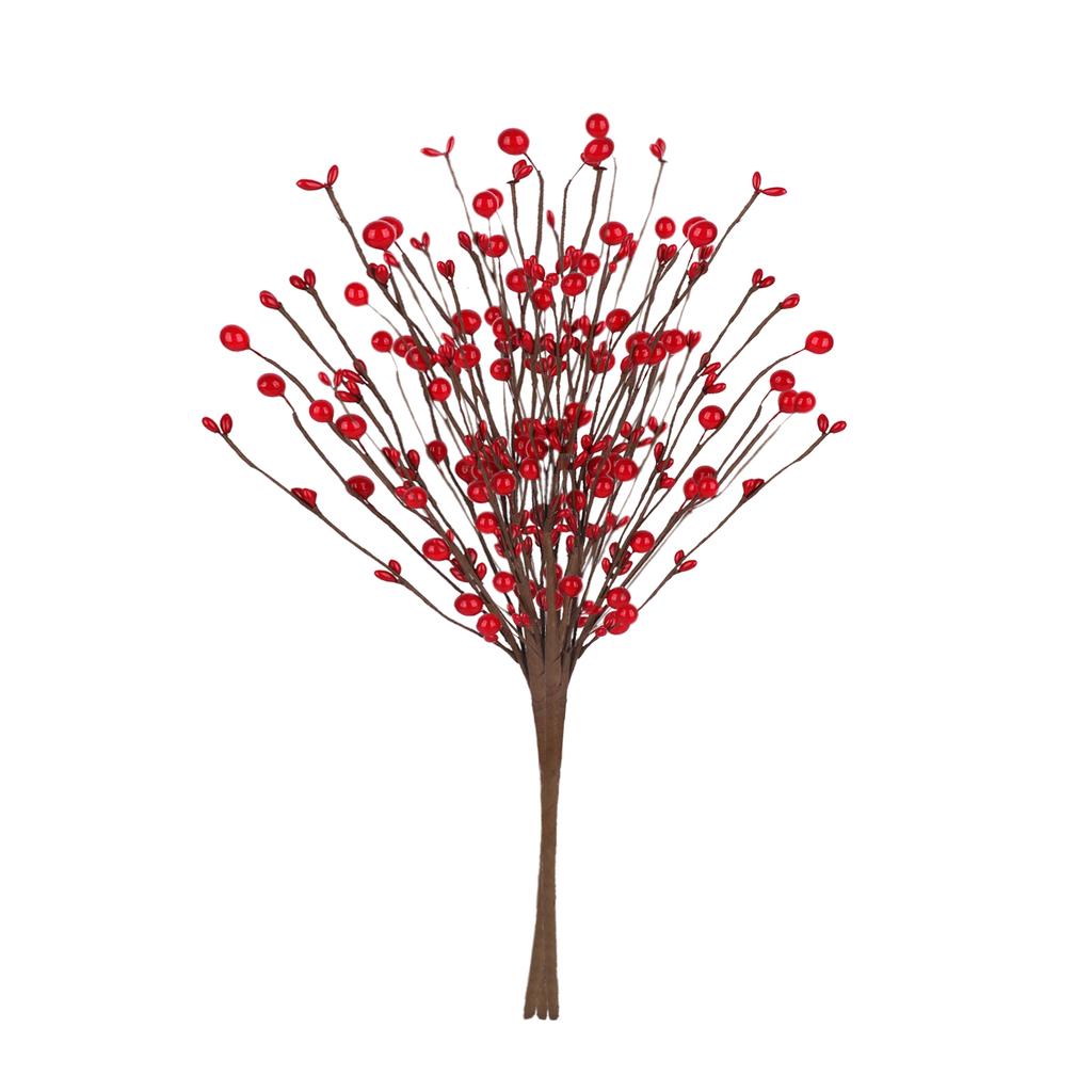 Artificial Red Berries Stems Decorative Berry Branch Picks for Home Holiday Wedding Tree Wreath Flower Decor