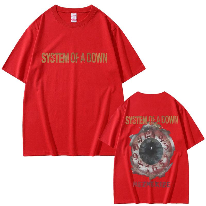 System of A Down Mezmerize Tshirt Men Clothing Gothic Rock Oversized T Shirt Mens 90s Vintage Alternative Metal Tshirts