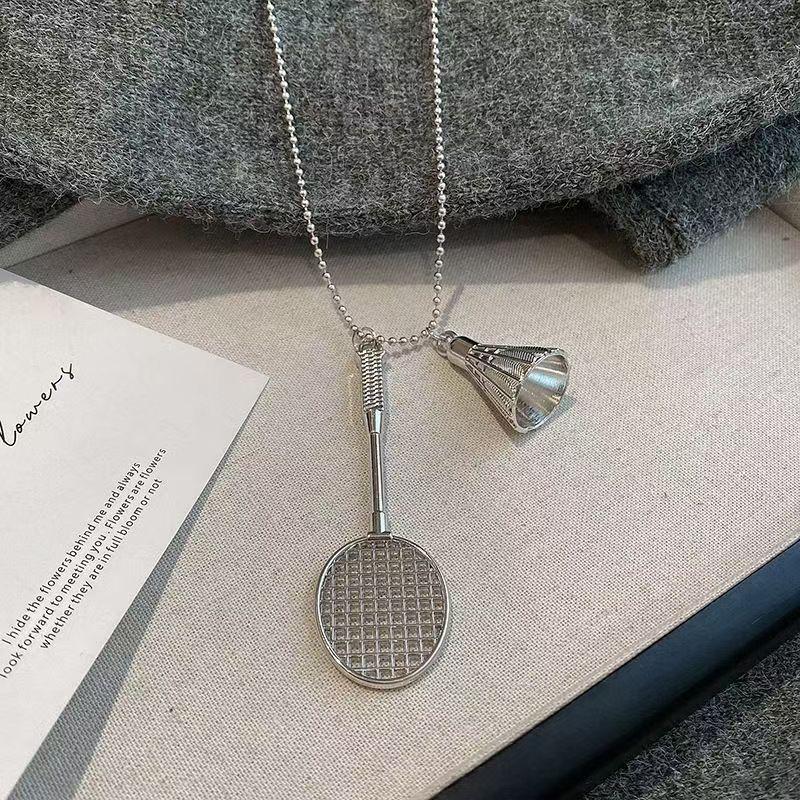 

Korean Sports-Style Metal Badminton Racket Tassel Pendant Necklace for Women