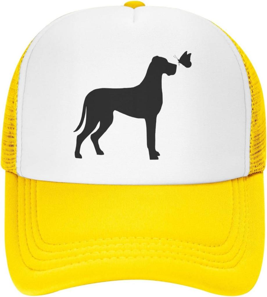 Great Dane Butterfly Mesh Trucker Cap Polyester Outdoor Adjustable Snapback Hat for Men Women