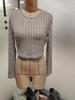 2023 Autumn/Winter Women's Solid Color Casual Slim Fit Round Neck Long Sleeve Skirt Set