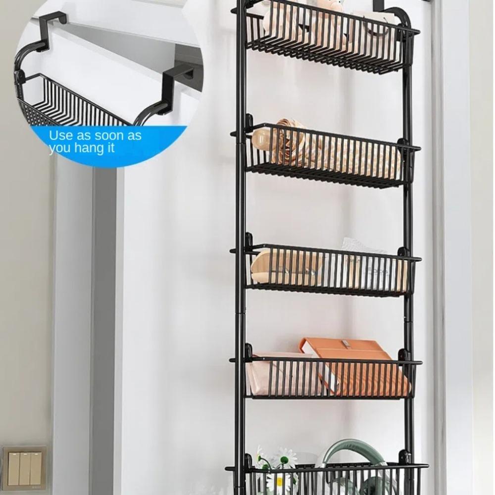 4 Layers Over Door Storage Rack Hanging Storage Basket New Rear Door Hook Shelf  Wardrobe Storage