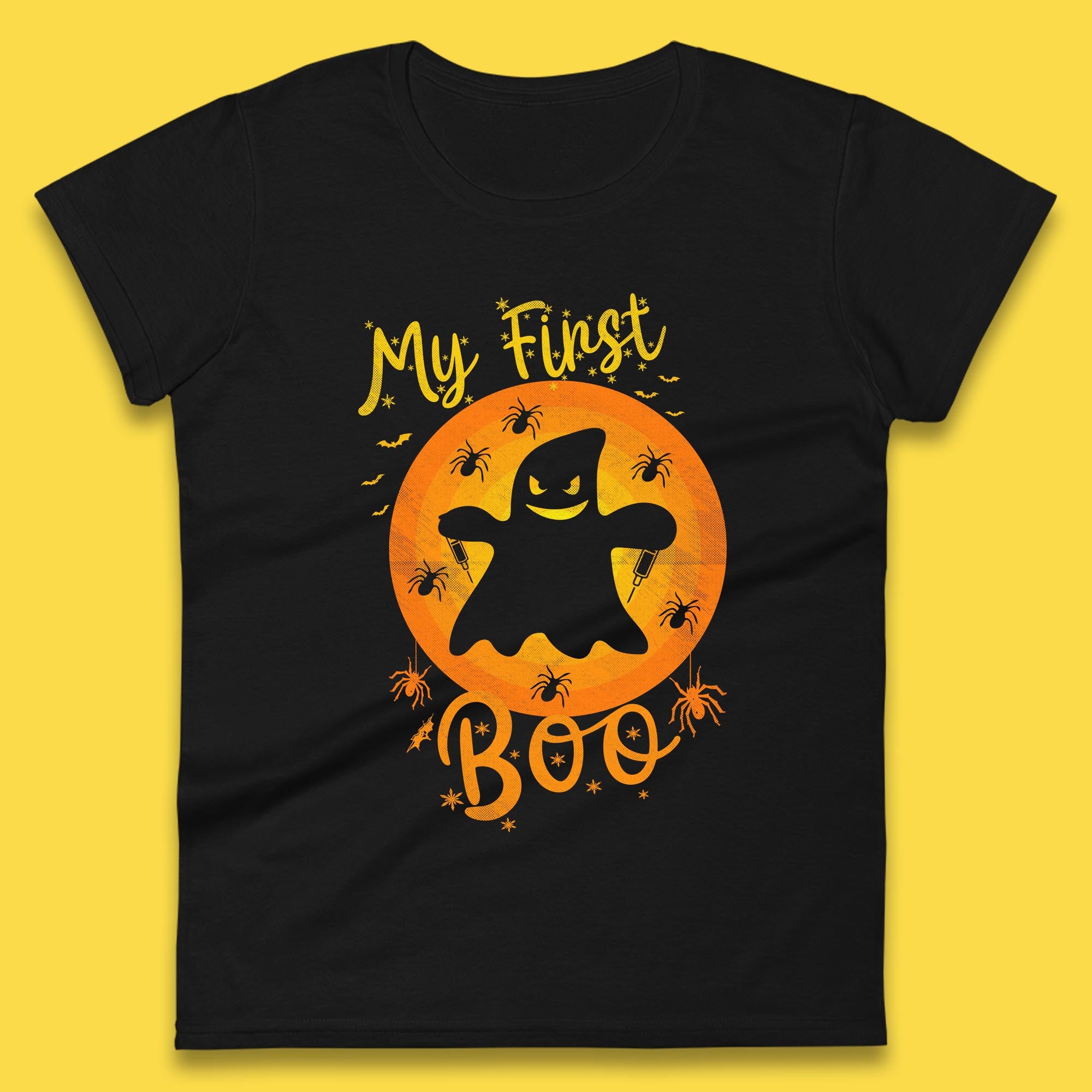 My First Boo Halloween Funny Boo Ghost Horror Scary Creepy Season Womens Tee T Shirt Mens Tops Unisex Top 2XL