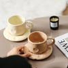 OLOEY Cream Style Ceramic Coffee Mug & Saucer Set