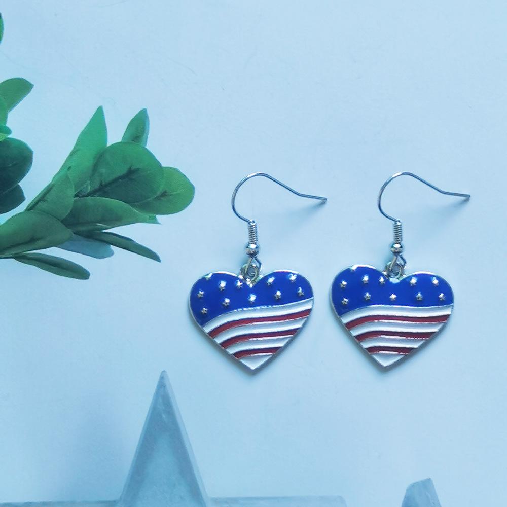 2024 Trending European & American Independence Day Rhinestone Star Flag Women's Earrings