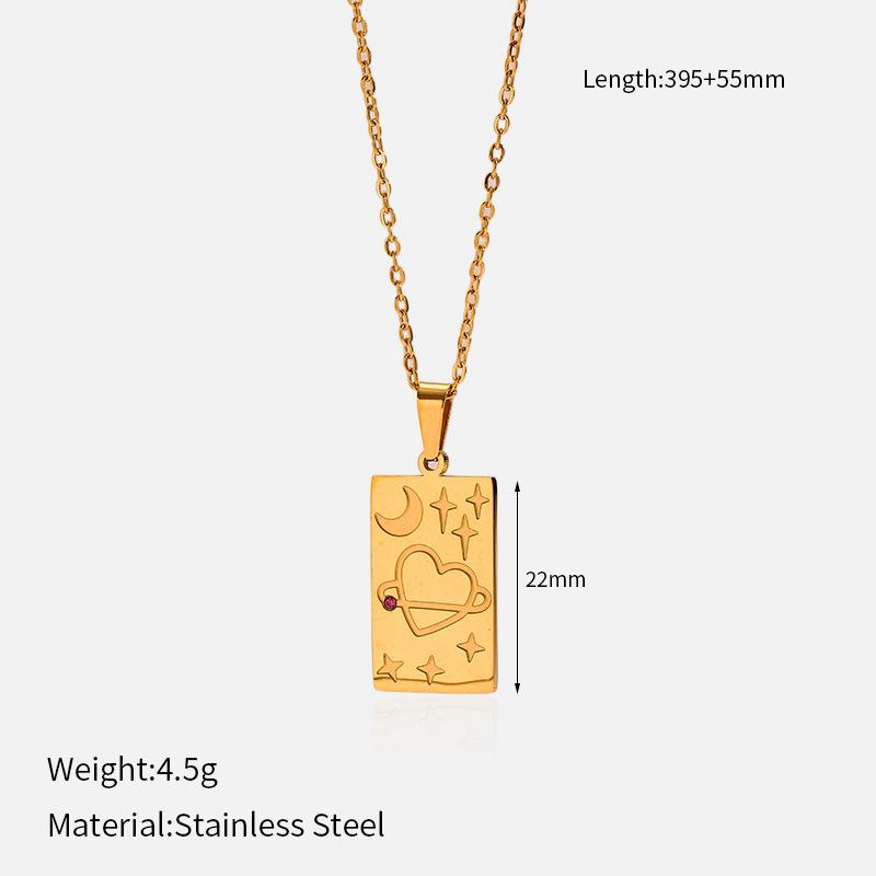 Titanium Steel Women Necklace Fade Resistant Collarbone Chain Minimalist Small Pendant Jewelry Accessory