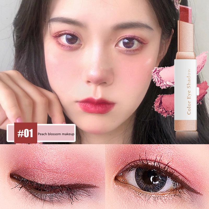 

Макияж Бархатные градиентные двухцветные тени для век Lazy Eyeshadow Stick Натуральный жемчуг, стойкие, водостойкие, нелегко размазывать Модифицированные тени для век Студенческий макияж 01#Peach blossom makeup