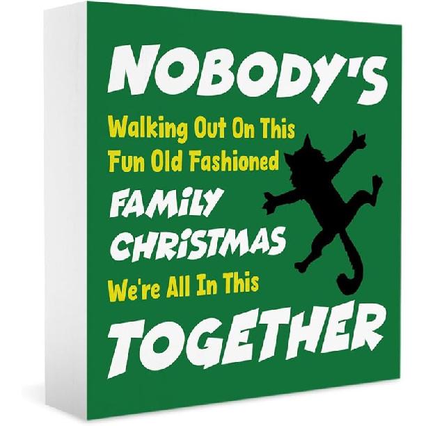 Christmas Vacation Funny Decorations - Xmas Holiday Sign, 5 X 5 Inches