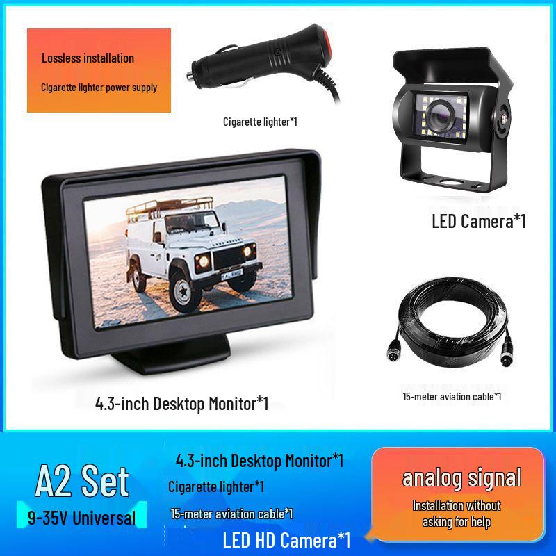 Truck Reversing HD Night Vision Monitor with Dual/Quad Camera Recording System