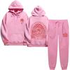 Chasing Sunsets Threaded Peripheral Printing Men's and Women's Sweatshirts Sweatpants Set Hoodie Straight Pants Set