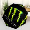 Monster Energy LOGO Print Automatic Umbrella, 8 Rib Iron Frame, Plastic Handle, Suitable for Outdoor Travel &Daily , Ideal Gift