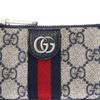 Gucci Pochette Ophidia GG Supreme in Tela con Bordi in Pelle Blu Navy Beige e Web Verde Rosso, Ferramenta GG Argentata, Portachiavi per Donna, Uso Quotidiano 671722-96IWN-4076