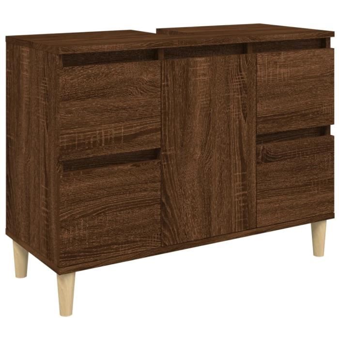 VidaXL Sink Cabinet Brown Oak 80x33x60 Cm Engineered Wood 821275