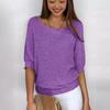 Pulover Tricotat Casual cu Mâneci Batwing pentru Femei, Pulover Moale Texturat cu Gât Rotund, Opțiuni Multiple de Culoare
